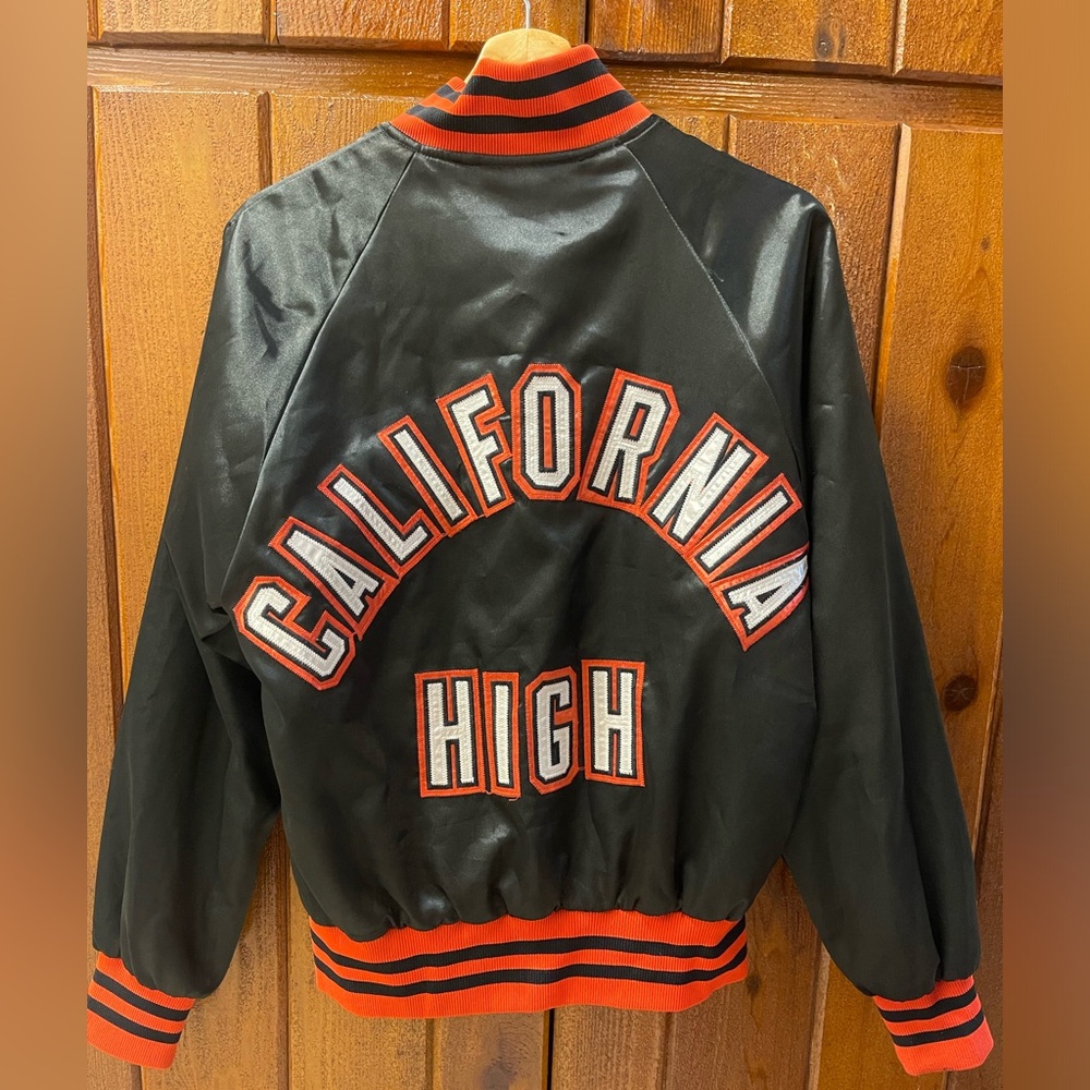 LF Los Angeles Black and Orange Bomber Jacket Size Small